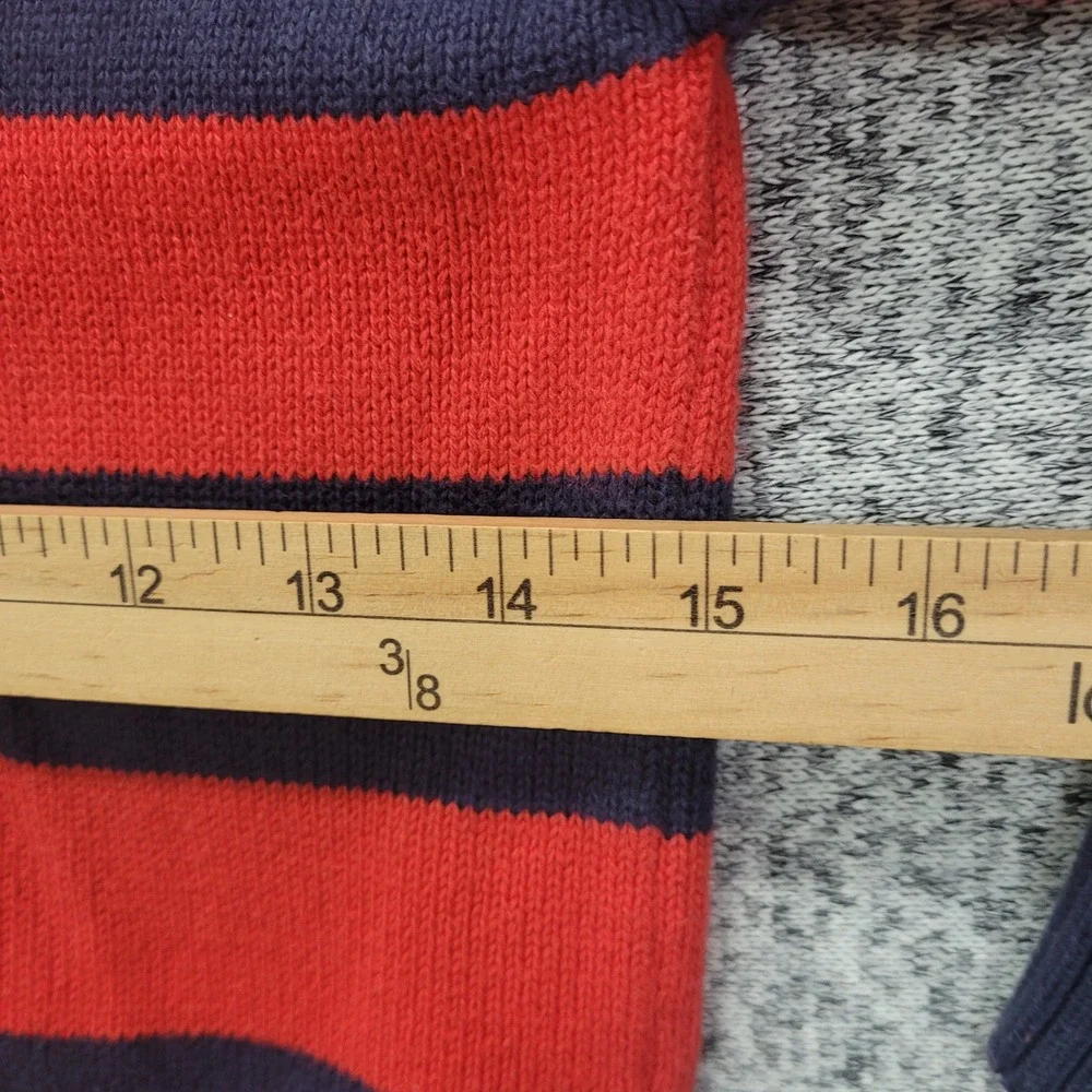 OshKosh B'gosh‎ Kids Boys Red Navy Striped Quarter Zip Sweater Size 8 FLAW